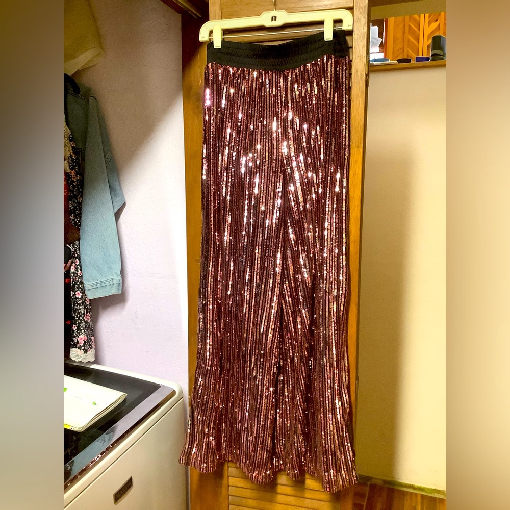 Victoria’s Secret Lg Wide Leg Sequin Pants